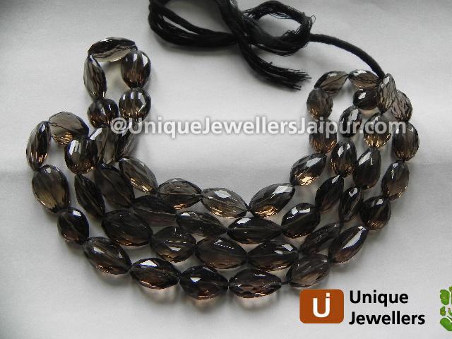 Smokey Concave Cut Nugget Beads